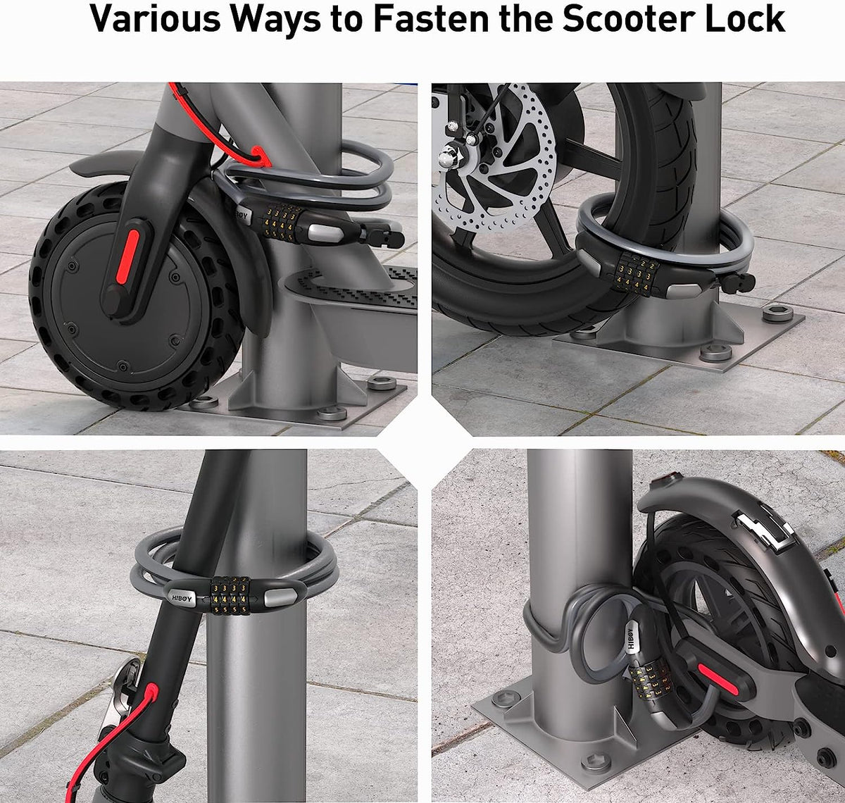 Hiboy 3.2 ft combination cable lock